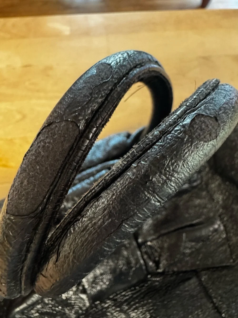 PRADA Ribbon Handbag Tote Black Patent with COA & Dust Bag VTG Medium 9x11x6 - Picture 9 of 17